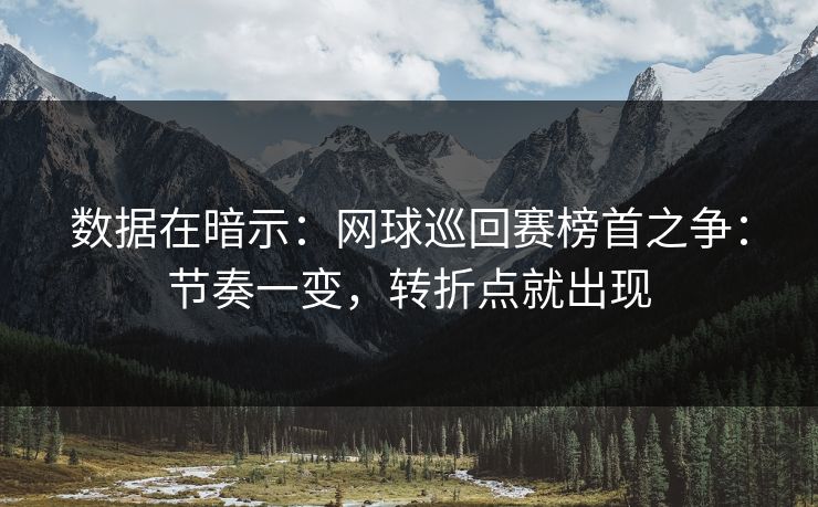 数据在暗示：网球巡回赛榜首之争：节奏一变，转折点就出现